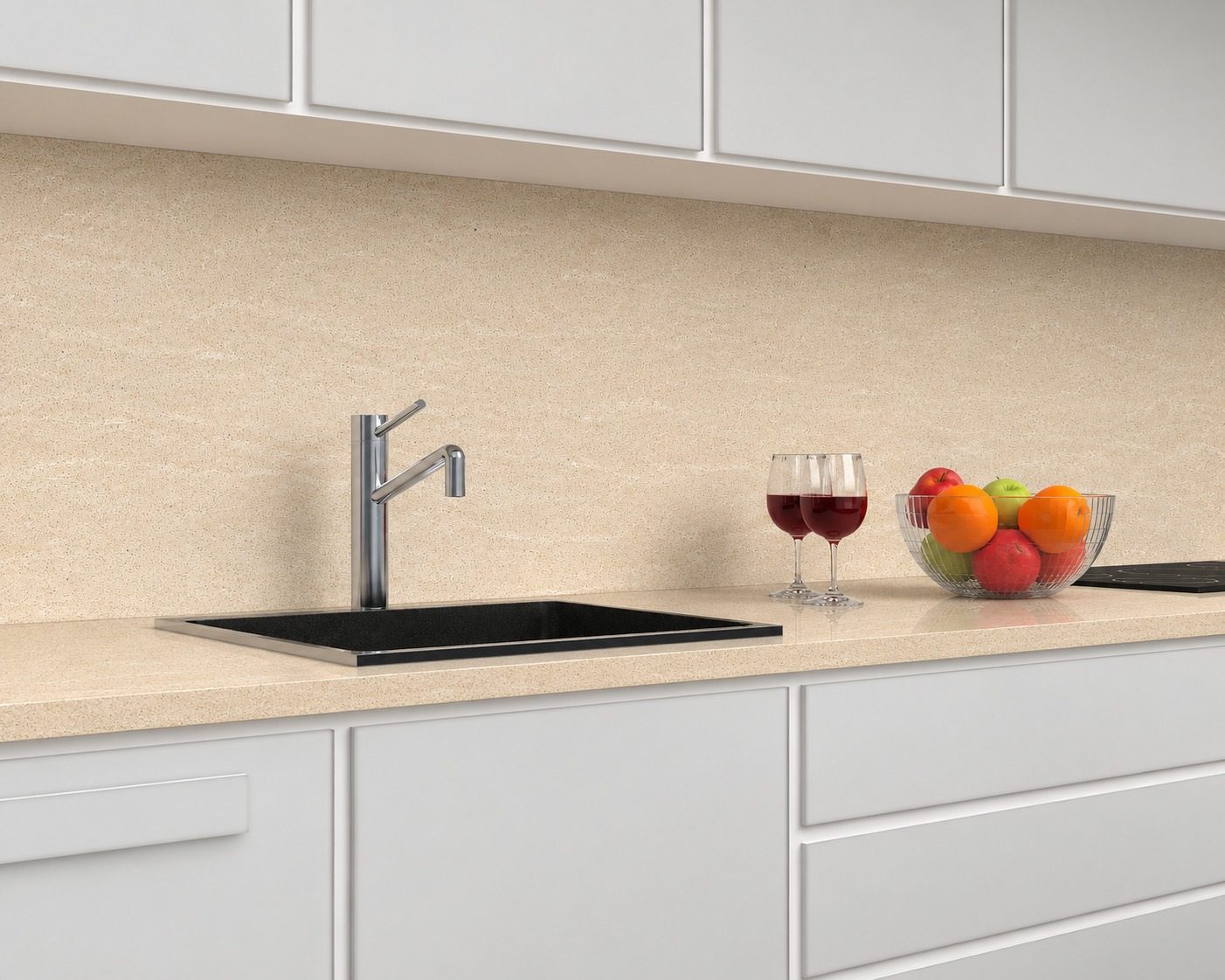Rehausse pour plan de travail de cuisine à terrazzo venere beige